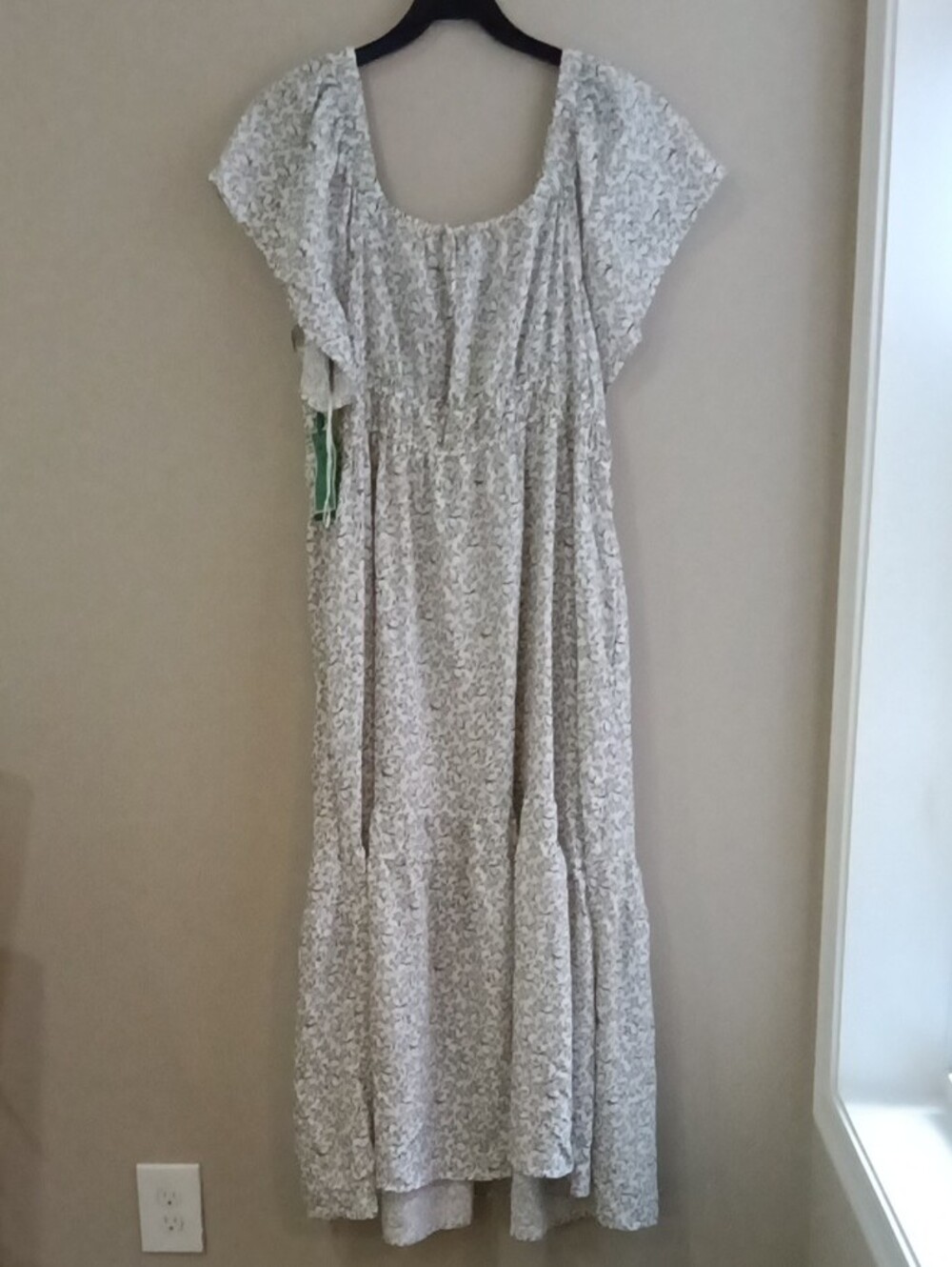Terra & Sky Women's Ivory White Pattern Unlined Summer Maxi Dress 2X (20W-22W) - Picture 6 of 12